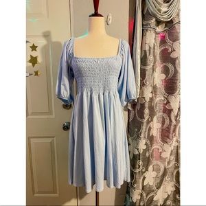 ☁️Baby blue ruffle mini dress☁️